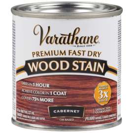 VARATHANE 262035 Wood Stain, Cabernet, Liquid, 0.5 pt, Can