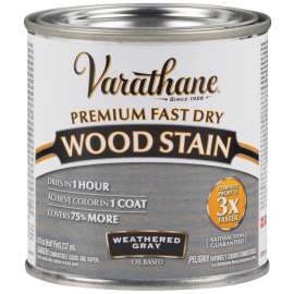 VARATHANE 269398 Wood Stain, Weathered Gray, Liquid, 0.5 pt, Can