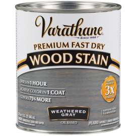 VARATHANE 269394 Wood Stain, Weathered Gray, Liquid, 1 qt, Can