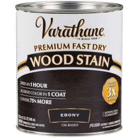 VARATHANE 269395 Wood Stain, Ebony, Liquid, 1 qt, Can