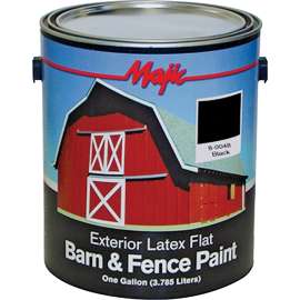 Majic Paints 8-0048-1 Barn and Fence Paint, Flat, Black, 1 gal Pail