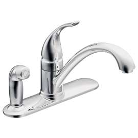 Moen Torrance Series CA87484 Kitchen Faucet, 1.5 gpm, 1-Faucet Handle, 3-Faucet Hole, Metal, Chrome Plated