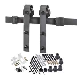 Renin BD102K-07800-MB Bent Strap Barn Door Hardware Kit, Steel, Matte, For Barn Door