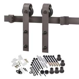Renin BD102K-07800-BR Bent Strap Barn Door Hardware Kit, Steel, Bronze, For Barn Door