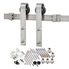 Renin BD102K-07800-SS Bent Strap Barn Door Hardware Kit, Steel, Stainless Steel, For Barn Door