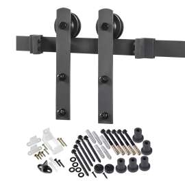 Renin BD100K-07800-MB Straight Strap Barn Door Hardware Kit, Steel, Matte, For Barn Door