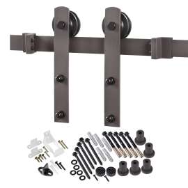 Renin BD100K-07800-BR Straight Strap Barn Door Hardware Kit, Steel, Bronze, For Barn Door