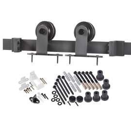 Renin BD101K-07800-MB Straight Strap Barn Door Hardware Kit, Steel, Matte, For Barn Door