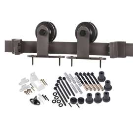 Renin BD101K-07800-BR Straight Strap Barn Door Hardware Kit, Steel, Bronze, For Barn Door