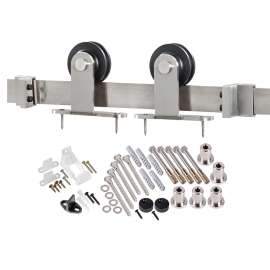 Renin BD101K-07800-SS Straight Strap Barn Door Hardware Kit, Steel, Bronze, For Barn Door