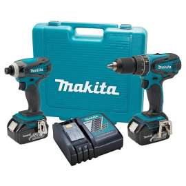 Makita LXT211 Combination Kit, Battery Included, 18 V, 2-Tool, Lithium-Ion Battery