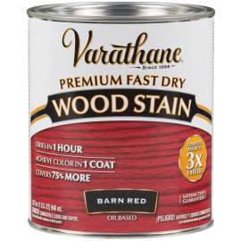 VARATHANE 307414 Wood Stain, Barn Red, Liquid, 1 qt, Can