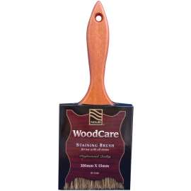 NOUR WoodCare 33-100 Straight Wall Stain Brush, 4 in W, 2-3/4 in L Bristle, Thin Beavertail Handle