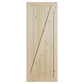 Colonial Elegance Chalet RDCHA-38-37 Barn Door, 37 in W Door, 84 in H Door, Pine Door, Natural Door