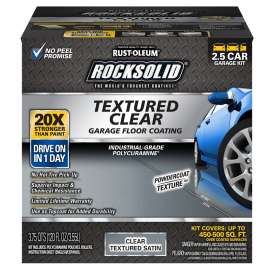 RUST-OLEUM ROCKSOLID 317382 Floor Coating Kit, Satin, Clear, 120 oz