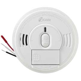 Kidde P1276CA Smoke Alarm, 10 ft, LED Display, 85 dB, Alarm: Audio, Ionization Sensor, Bracket Mounting, White