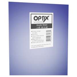 OPTIX 1AG1700A Flat Sheet, 60 in L, 30 in W, 0.118 in Thick, Clear