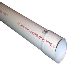 JM Eagle 2725 Pipe, 3 in, 10 ft L, Solvent Weld, PVC, White