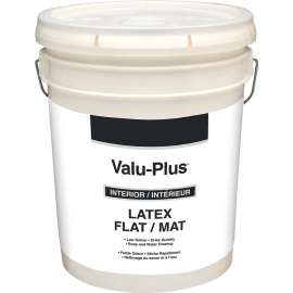 Valspar Value-Plus 2575GAL Interior Paint, Flat, Dover White, 5 gal Pail