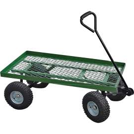 Landscapers Select YTL22114 Garden Cart, 600 lb, Steel Deck, 4-Wheel, 10 in Wheel, Pneumatic Wheel, Comfort-Grip Handle