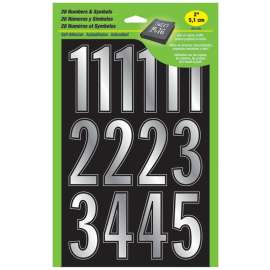 HY-KO MM-32N Prism Number Set, 2 in H Character, Silver Character, Vinyl