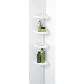 Zenna Home 2104W Tension Pole Caddy, 97 in OAL, 12 in OAW, 4-Shelf, Plastic, White