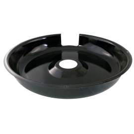 Laser 62410 Stove Drip Pan, 8 in Dia, Porcelain, Black
