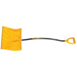 TRUE TEMPER 1603400 Snow Shovel, 18 in W Blade, 14-1/2 in L Blade, Combo Blade, Plastic Blade, Steel Handle
