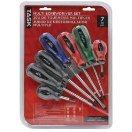 TASK T32523 Screwdriver Set, 7-Piece, Chrome Vanadium Steel