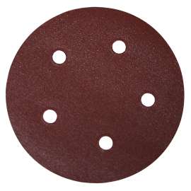 TASK T13043 Sanding Disc, 5 in Dia, 240 Grit, Aluminum Oxide Abrasive, 5-Hole