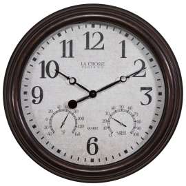 Equity 404-3015 Clock, Round, Brown Frame, Plastic Clock Face, Analog
