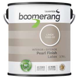 boomerang 5383-93L19 Latex Paint, Pearl, Linen, 3.78 L