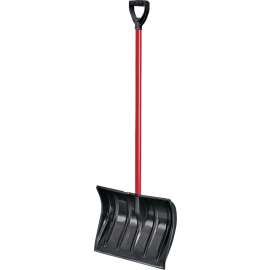 TRUE TEMPER 1673300 Snow Shovel, 18 in W Blade, 14 in L Blade, Combo Blade, Polyethylene Blade, Steel Handle