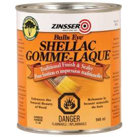 Zinsser Z00718 Shellac Sealer, Gloss, Amber, Liquid, 473 mL, Can