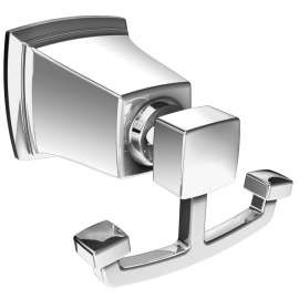 Moen Boardwalk Series Y3203CH Robe Hook, 2-Hook, Zinc, Chrome, Wall Mounting