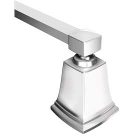 Moen Boardwalk Series Y3224CH Towel Bar, 24 in L Rod, Zinc, Chrome, Wall Mounting