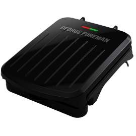 George Foreman GR10B Plate Grill, 18 in W Cooking Surface, 18 in D Cooking Surface, 760 W, 120 V, Black, Digital Control