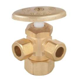 Moen M-Line Series M4726 Shut-Off Valve, 3/8 x 3/8 x 5/8 in Connection, Compression, Brass Body