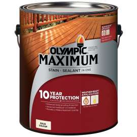 Olympic MAXIMUM 79611C 3.78L Stain and Sealant, White, Liquid, 3.78 L