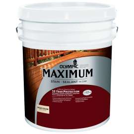 Olympic MAXIMUM 79611C 18.9L Stain and Sealant, White, Liquid, 18.9 L