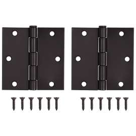 ProSource BH-202ORB-PS Square Corner Door Hinge, Steel, Oil-Rubbed Bronze, Loose Pin, 180 deg Range of Motion