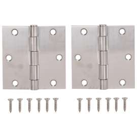 ProSource 20338SS-35S-DB-PS Square Corner Door Hinge, Steel, Brushed, Loose Pin, 180 deg Range of Motion