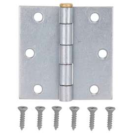 ProSource 20337MGS-PS Square Corner Door Hinge, Steel, Mechanical Galvanized, Loose Pin, 180 deg Range of Motion
