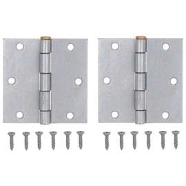 ProSource 20338MGS-PS Square Corner Door Hinge, Steel, Mechanical Galvanized, Loose Pin, 180 deg Range of Motion