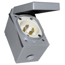 HUBBELL 58405 Generator Hook-Up Box, 30 A, 1 -Phase, Gray