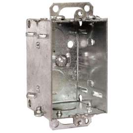 HUBBELL 1102BAR Device Box, 1 -Gang, 1/2 in Knockout, Metal