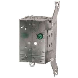 HUBBELL 1104SBBAR Device Box, 1 -Gang, 1/2 in Knockout, Metal