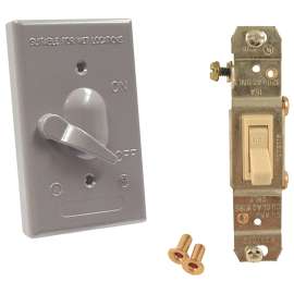 HUBBELL 5121-0 Switch Cover, Aluminum, Gray, Powder-Coated