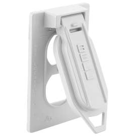 HUBBELL 5146-1 Weatherproof Cover, 0.797 in L, 2.813 in W, Aluminum, White, Powder-Coated
