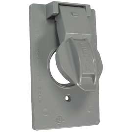 TAYMAC 5155-0 Weatherproof Cover, 1.406 in Dia, 7/8 in L, 2.813 in W, Aluminum, Gray, Powder-Coated